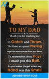 Poster To My Dad - Thanks You For Teaching Me Family Awesome Birthday Decor Bedroom Living Room Print