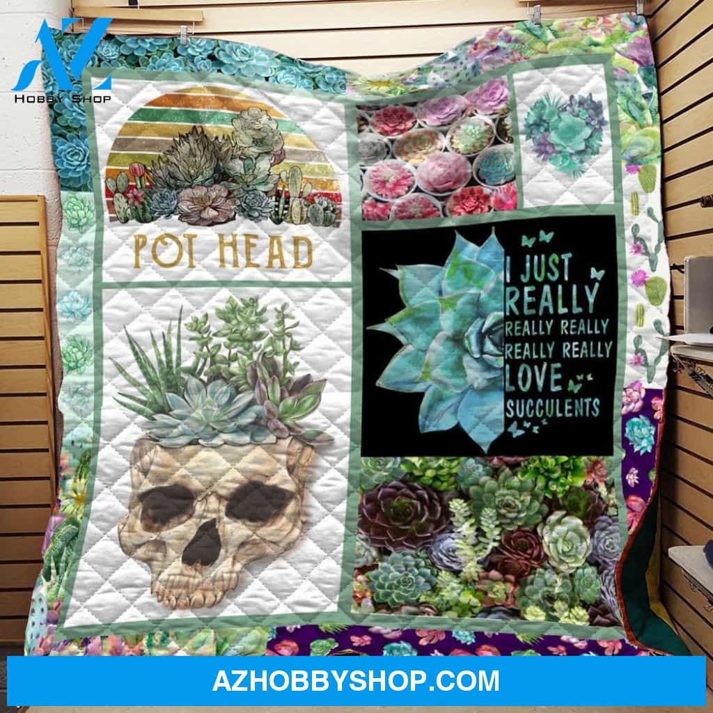 Pot Head Succulent Fleece Blanket