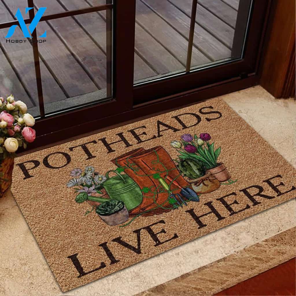 Potheads Live Here Garden Doormat | Welcome Mat | House Warming Gift