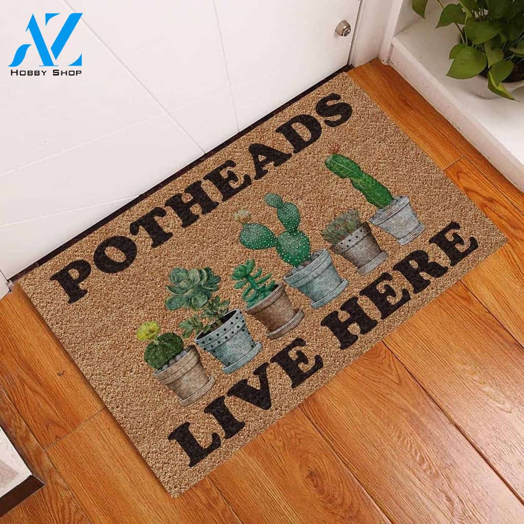 Personalized Name Family House Potheads Live Here Succulent Funny Indoor And Outdoor Doormat Warm House Gift Welcome Mat Birthday Gift For Garden Lovers