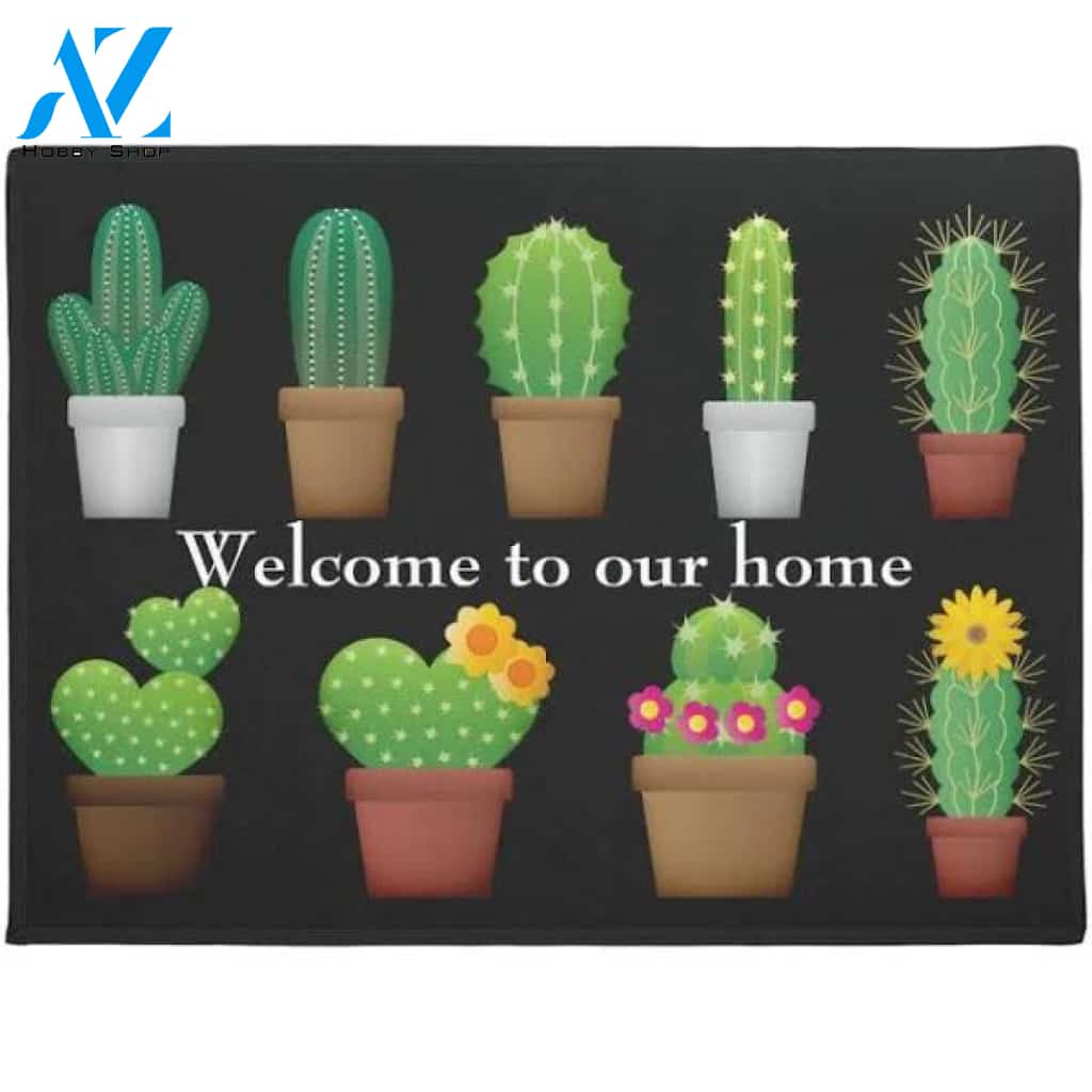 Potted Cactus Flower Doormat Indoor And Outdoor Mat Entrance Rug Sweet Home Decor Closing Gift Gift For Friend Family Flower Lovers Gift Idea