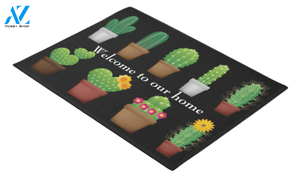 Potted Cactus Flower Doormat Indoor And Outdoor Mat Entrance Rug Sweet Home Decor Closing Gift Gift For Friend Family Flower Lovers Gift Idea