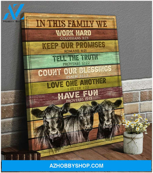 Angus Cows Premium Canvas Wall Art, Wall Decor Visual Art