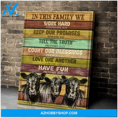 Angus Cows Premium Canvas Wall Art, Wall Decor Visual Art