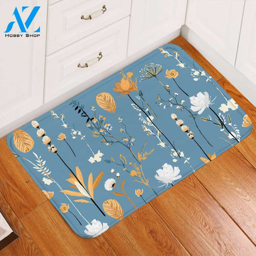 Pretty Plant Indigo Door Mat