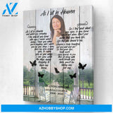 Preview Request - as I Sit in Heaven Rocking Chair Background Personalized Photo Memorial Canvas, Canvas Wall Art Gift for Remembrance