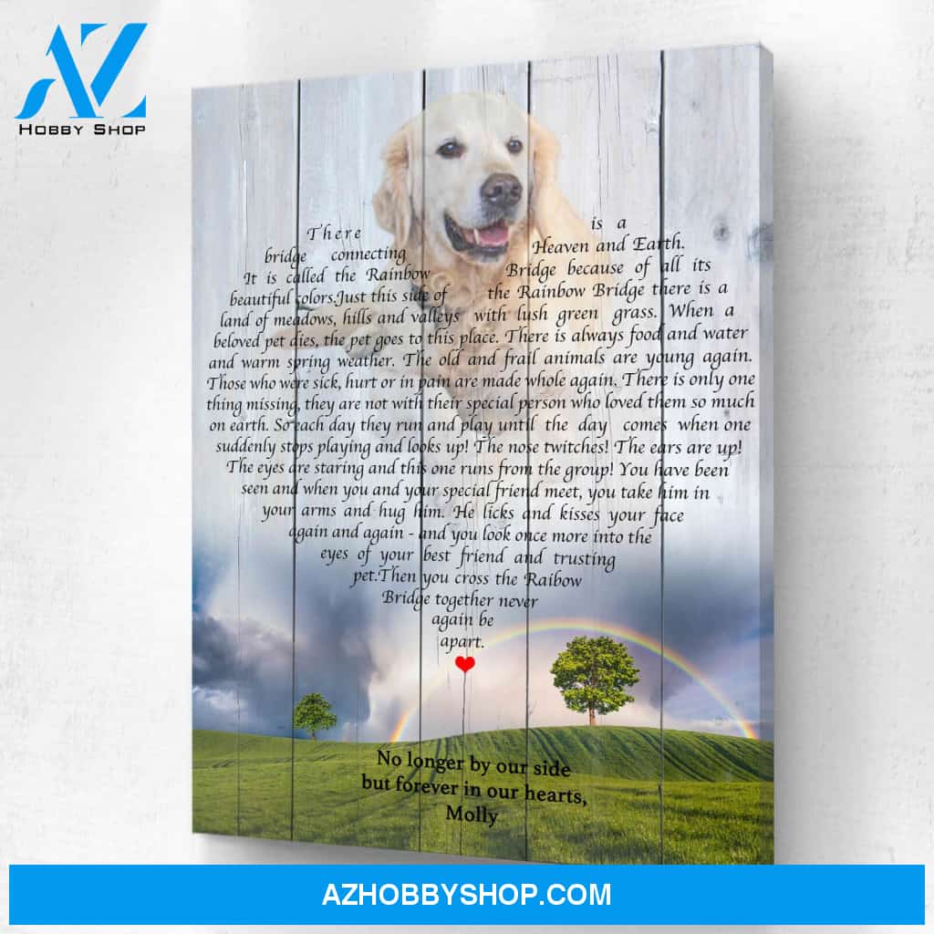 Preview Request Rainbow Bridge Pet Memorial Personalized Photo Memorial Canvas, Canvas Wall Art Gift