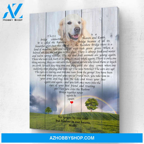 Preview Request Rainbow Bridge Pet Memorial Personalized Photo Memorial Canvas, Canvas Wall Art Gift