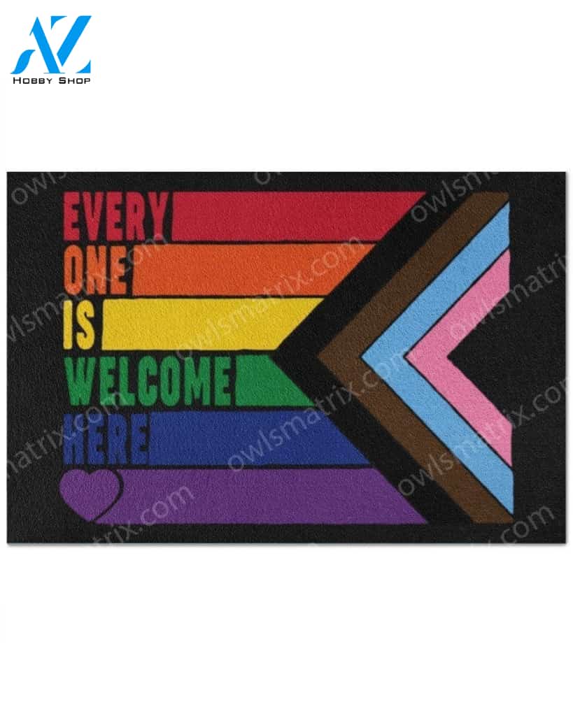 Pride Gift For LGBT Everyone Is Welcome Here LGBT Pride Doormat NHD