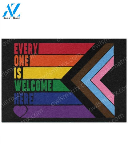 Pride Gift For LGBT Everyone Is Welcome Here LGBT Pride Doormat NHD