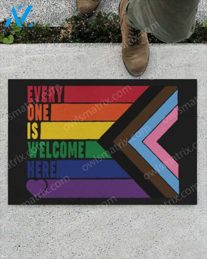 Pride Gift For LGBT Everyone Is Welcome Here LGBT Pride Doormat NHD