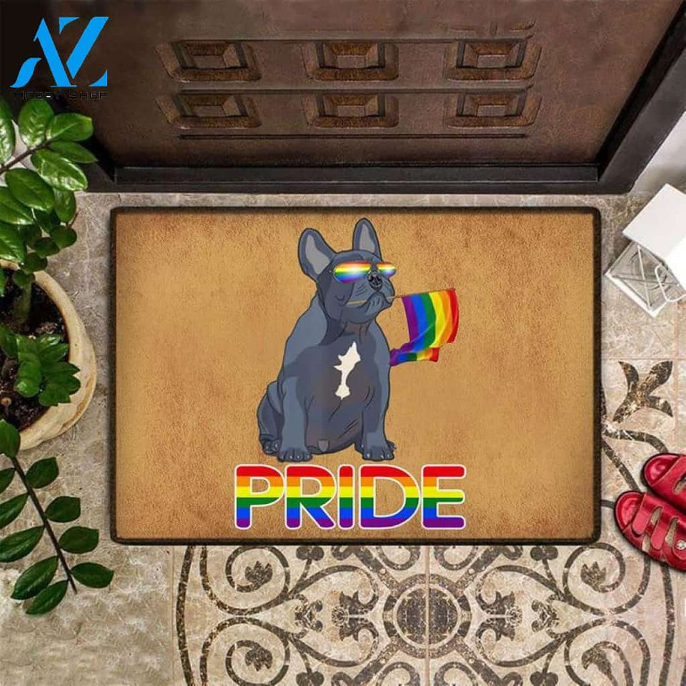 Pride LGBT Bulldog Doormat Welcome Mat Housewarming Gift Home Decor Funny Doormat Best Gift Idea For Friend Gift For Family Birthday Gift