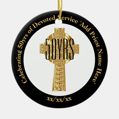 Priest Golden Jubilee 50Th Ordination Anniversary Ceramic Ornament