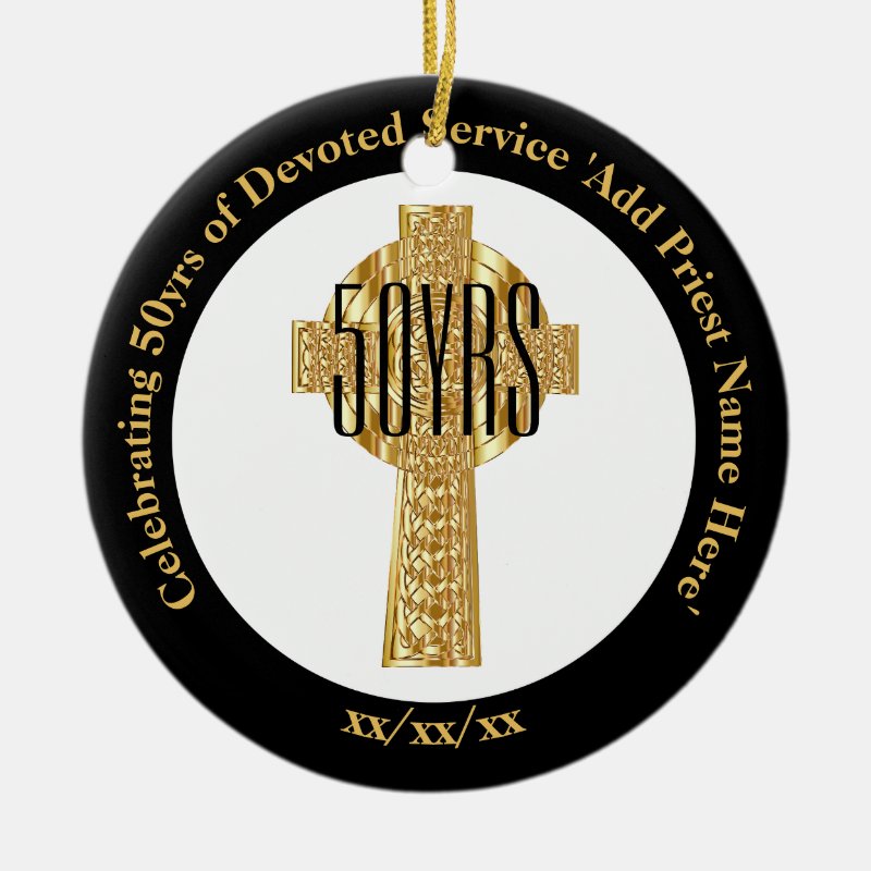 Priest Golden Jubilee 50Th Ordination Anniversary Ceramic Ornament