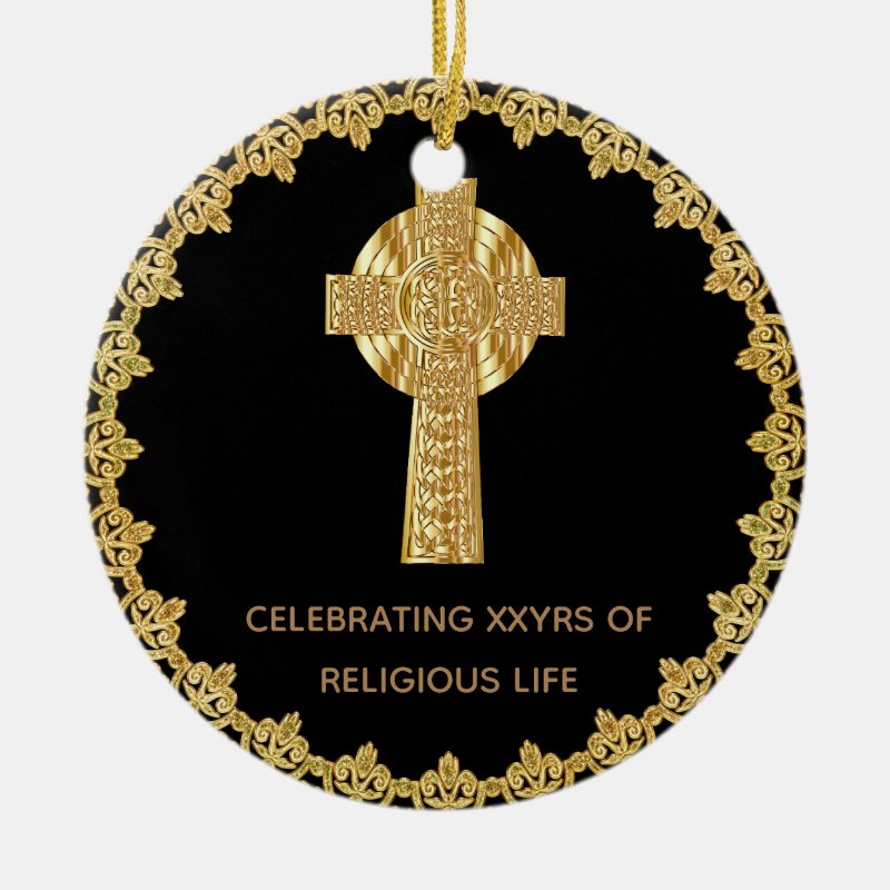 Priest Ordination Anniversary Commemorative Cross Ceramic Ornament