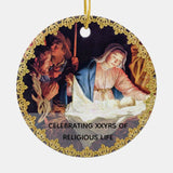 Priest Ordination Anniversary Nativity Custom Ceramic Ornament