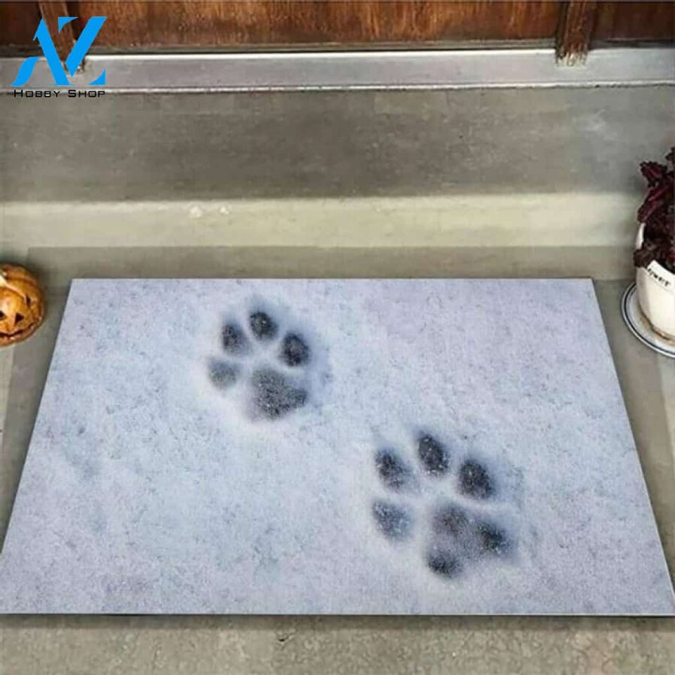 Prints On Snow Cat Doormat | Welcome Mat | House Warming Gift