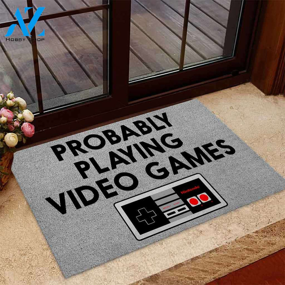 Probably Playing - Video Games Doormat