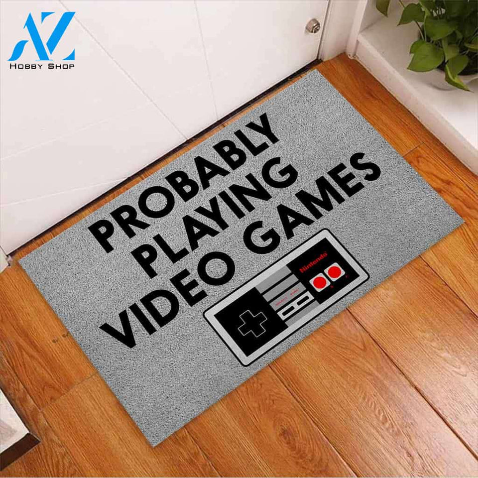 Probably Playing - Video Games Doormat