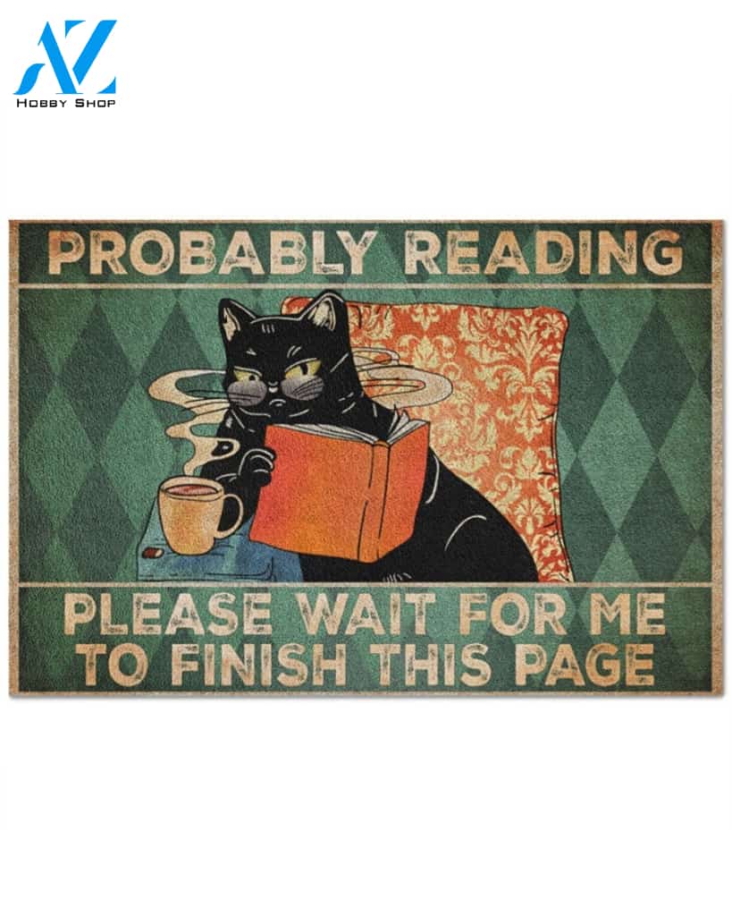 Probably Reading Wait For Me To Finish This Page Reading Doormat Indoor And Outdoor Mat Entrance Rug Sweet Home Decor Housewarming Gift Gift For Friend Family Stem Feminist