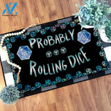 Probably rolling dice D&D Doormat | Welcome Mat | House Warming Gift