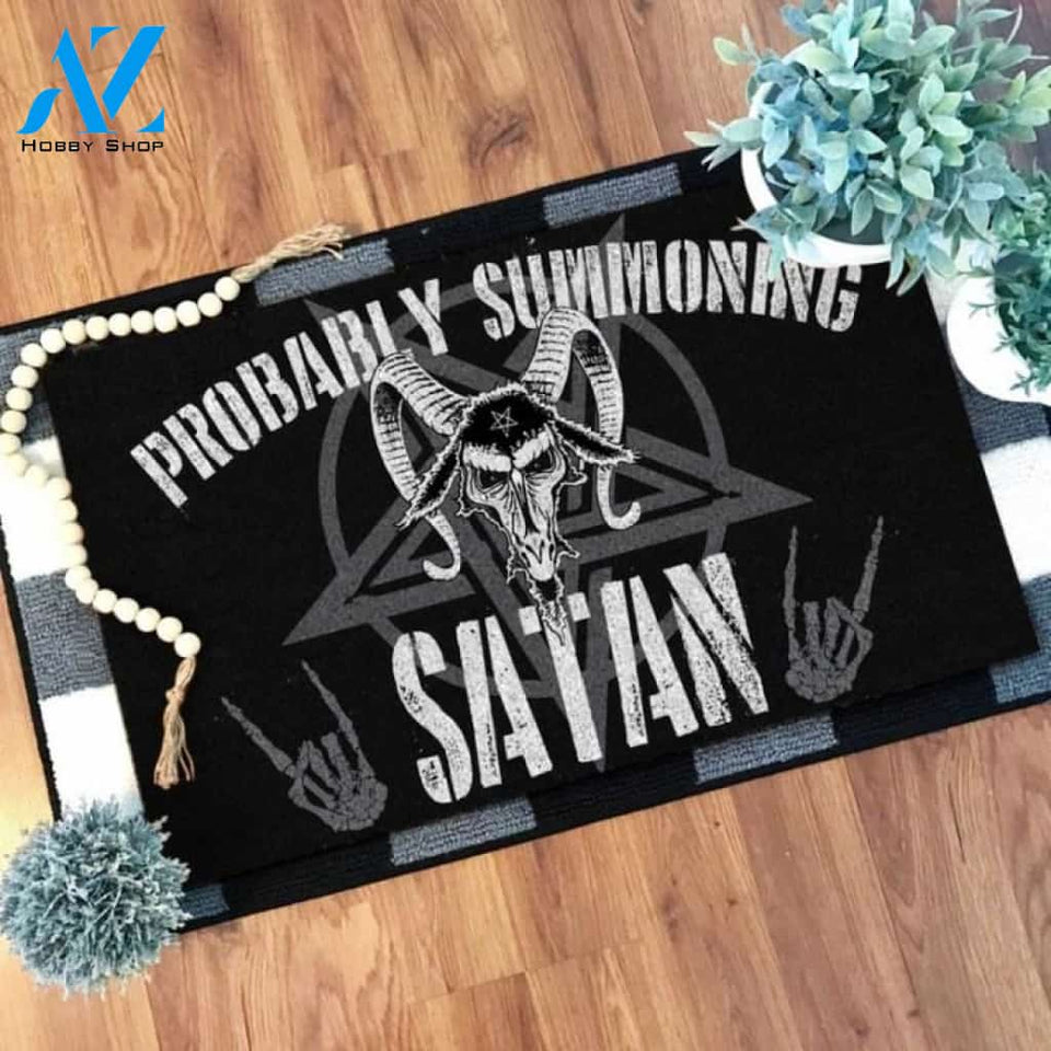 Probably summoning Satan Doormat | Welcome Mat | House Warming Gift