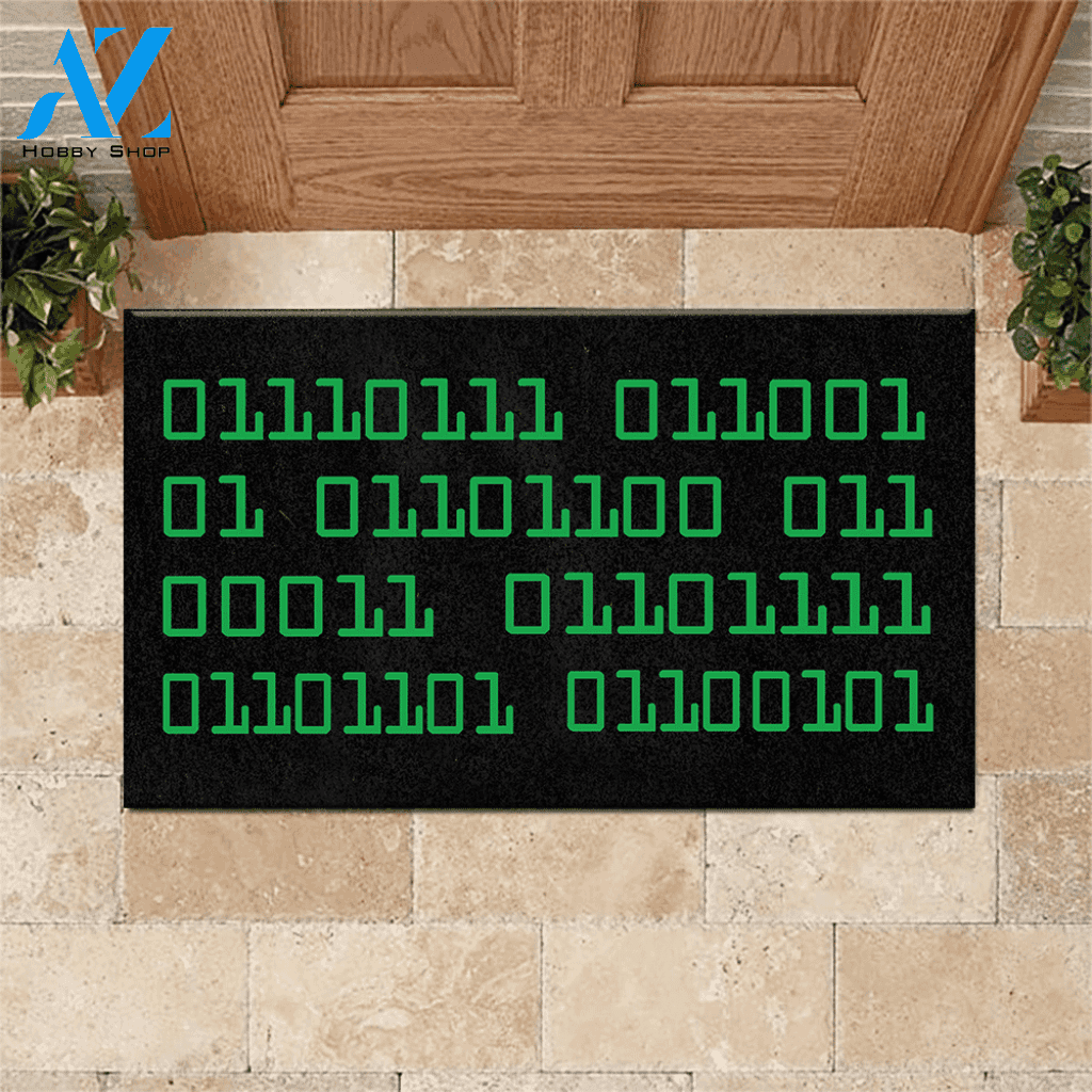 Programmer Doormat Welcome in Binary | Welcome Mat | House Warming Gift