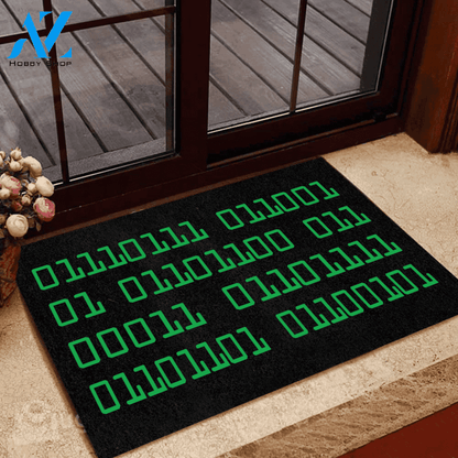 Programmer Doormat Welcome in Binary | Welcome Mat | House Warming Gift