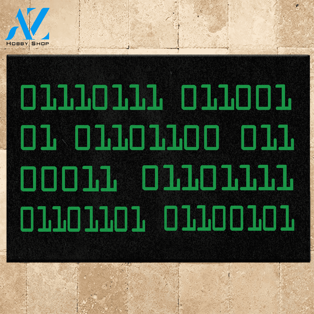 Programmer Doormat Welcome in Binary | Welcome Mat | House Warming Gift
