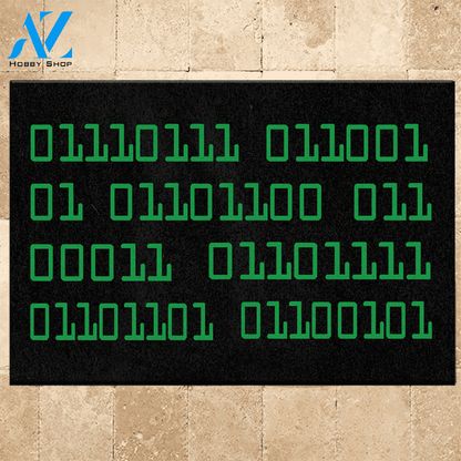 Programmer Doormat Welcome in Binary | Welcome Mat | House Warming Gift