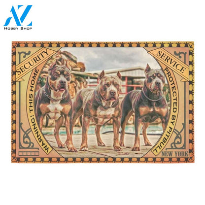 Protected By Pitbull Printed Doormat Home Decor