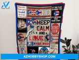 Proud Baseball Keep Calm And Love Puerto Rico Fleece Blanket Gift For Baseball Lovers Gift For Family Home Decor Bedding Couch Sofa Soft And Comfy Cozy