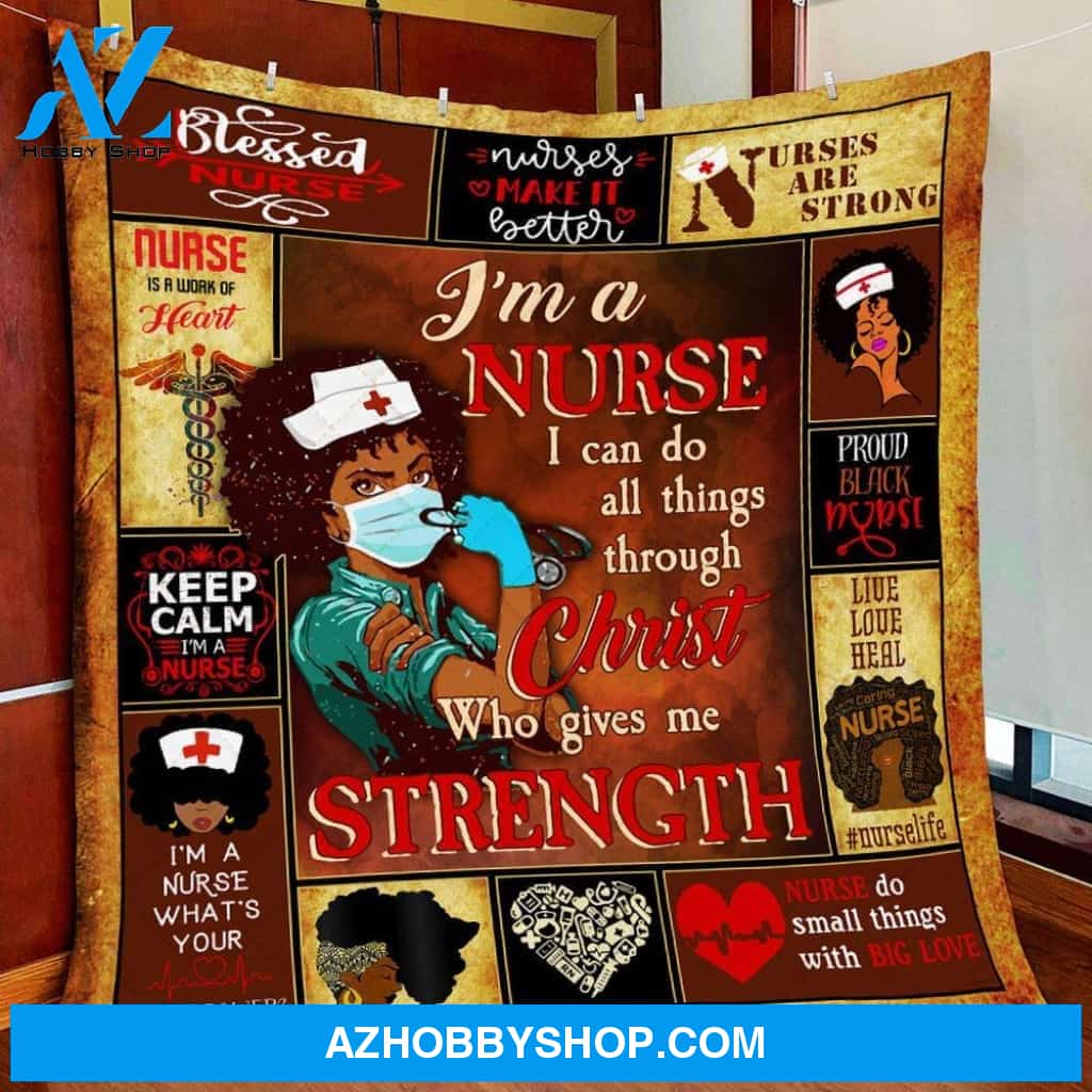 Proud Black Nurse Gift Fleece Blanket