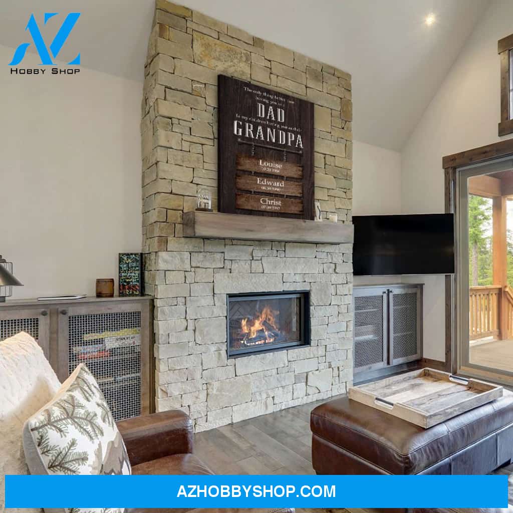 Proud Dad And Grandpa - Personalized Custom Name Canvas