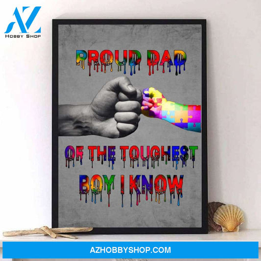 proud dad of the toughest boy I know Canvas And Poster,Canvas Prints,Wall Decor Visual Art, Gift Father's Day