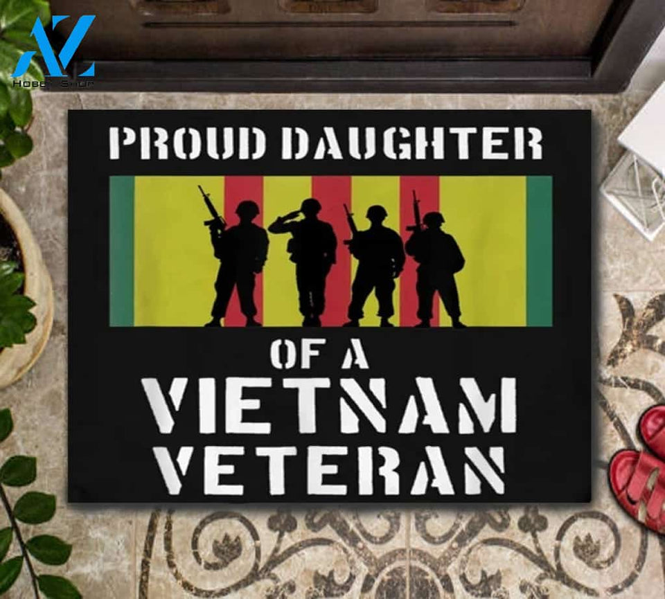 Proud Daughter Of A Vietnam Veteran, Gift For Father Doormat Welcome Mat Housewarming Home Decor Funny Doormat Gift Idea
