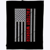 Proud Factory Worker American Flag Pride Blankets - Black - Design By samichols - Spring