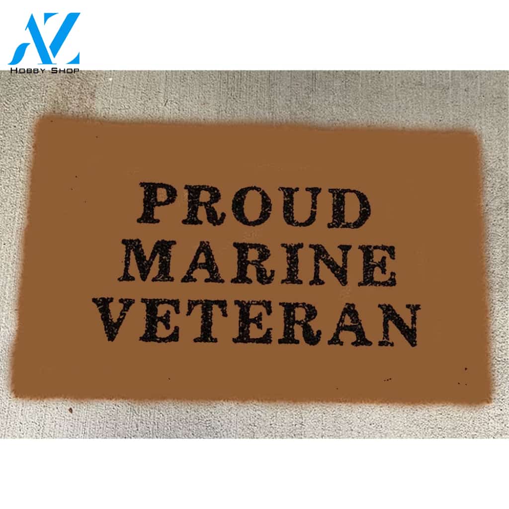 Proud Marine Veteran Doormat Welcome Mat Housewarming Gift Home Decor Funny Doormat Gift Idea For Veteran Gift For Friend