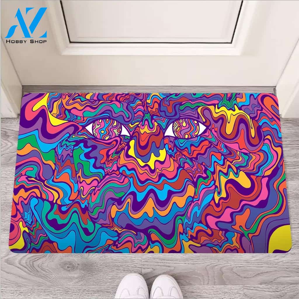 Psychedelic Face Door Mat
