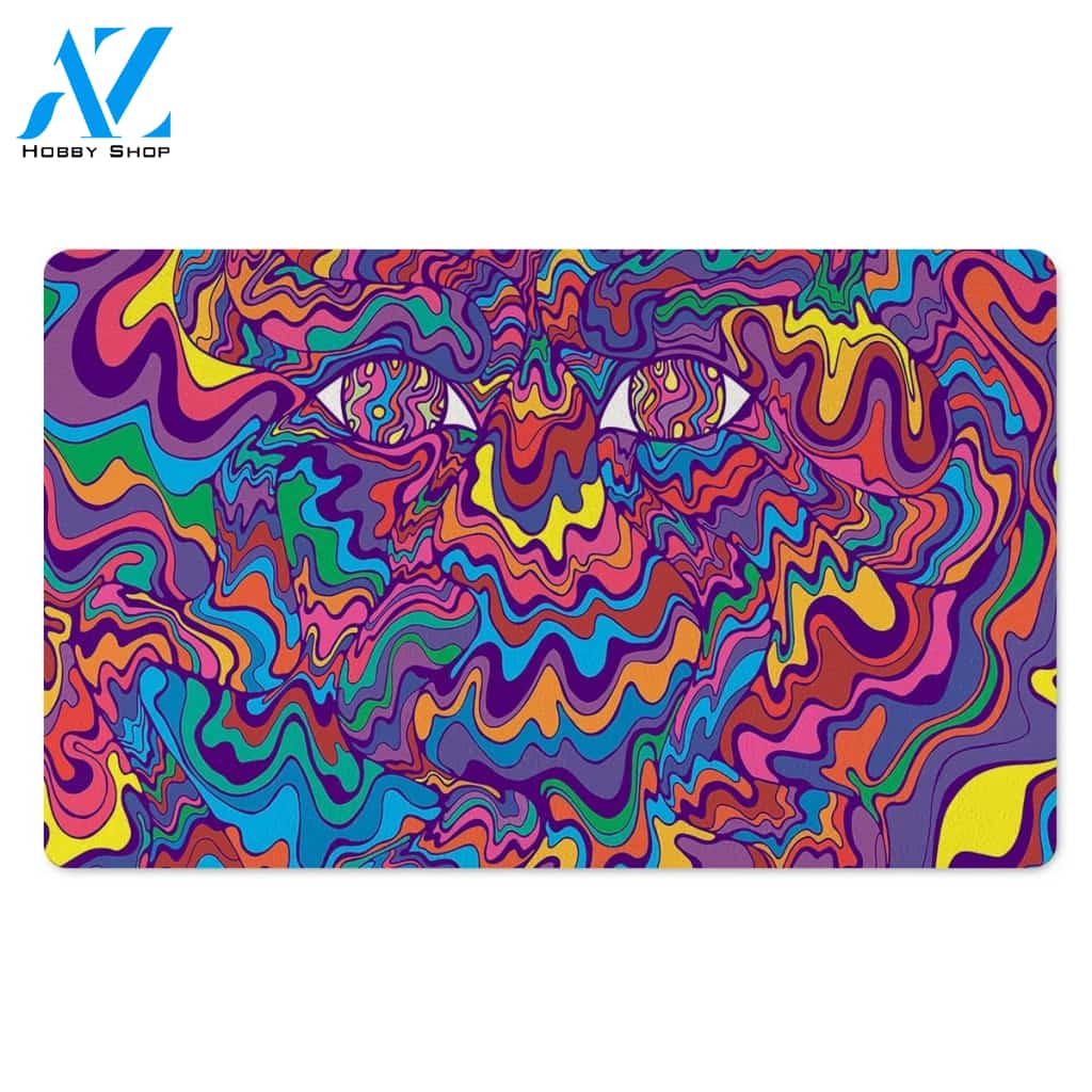 Psychedelic Face Door Mat