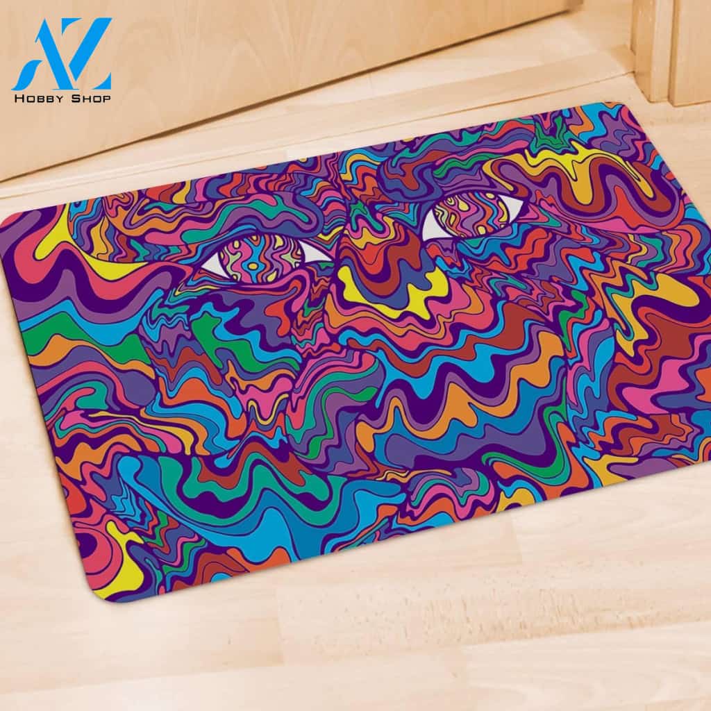 Psychedelic Face Door Mat