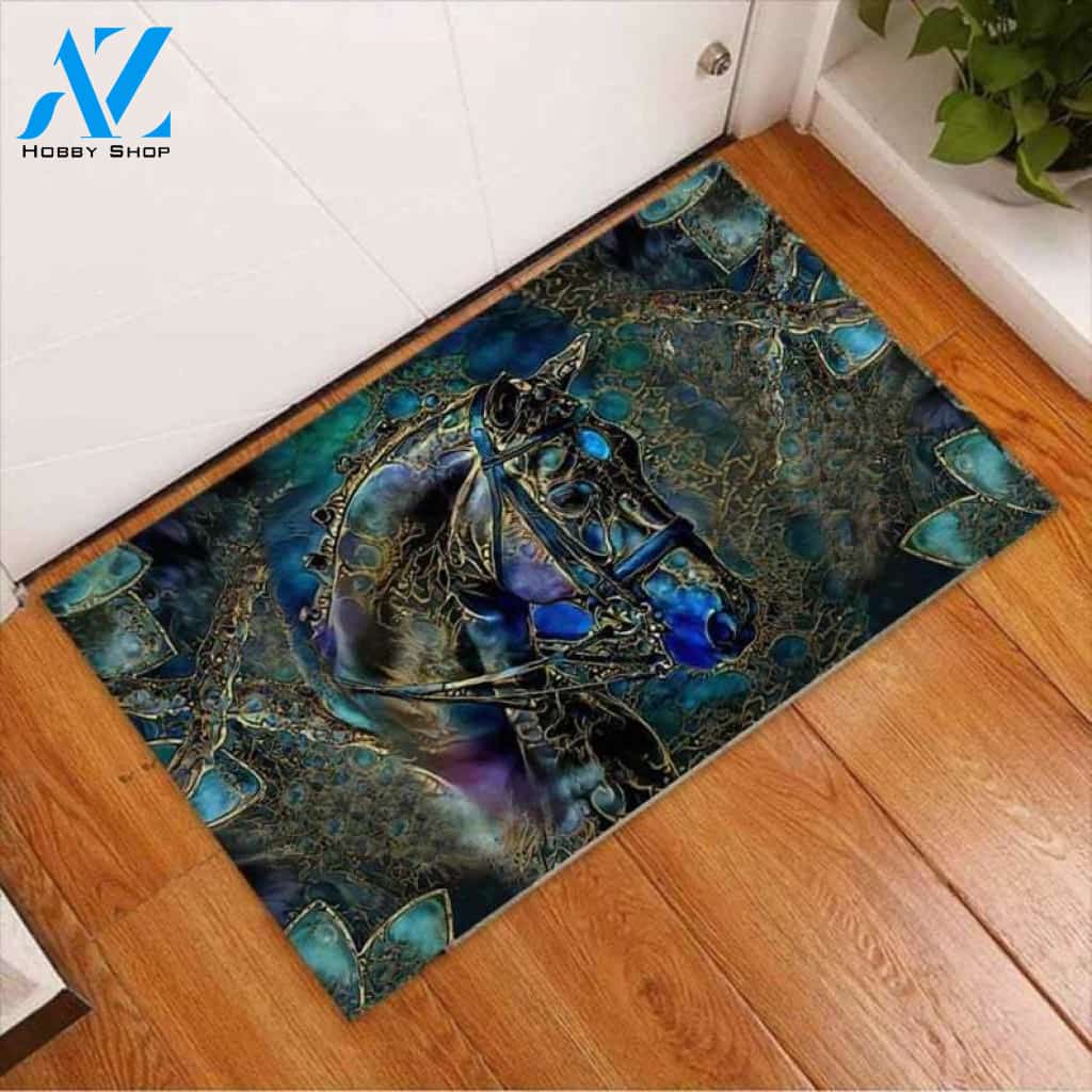 Psychedelic Horse Easy Clean Welcome DoorMat | Felt And Rubber | DO2381