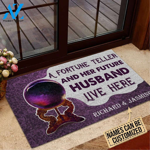 Psychic Reading A Fortune Teller & Her Future Husband Live Here Custom Doormat | Welcome Mat | House Warming Gift