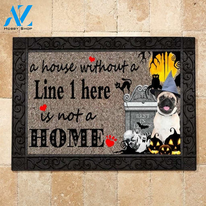 Pug 2 with halloween M3 Custom Doormat All Over Printed (6228)