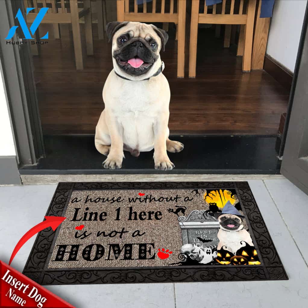 Pug 2 with halloween M3 Custom Doormat All Over Printed (6228)