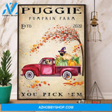 Pug Autumn Puggie Pumpkin Farm Halloween Canvas And Poster, Wall Decor Visual Art, Halloween Gift, Happy Halloween