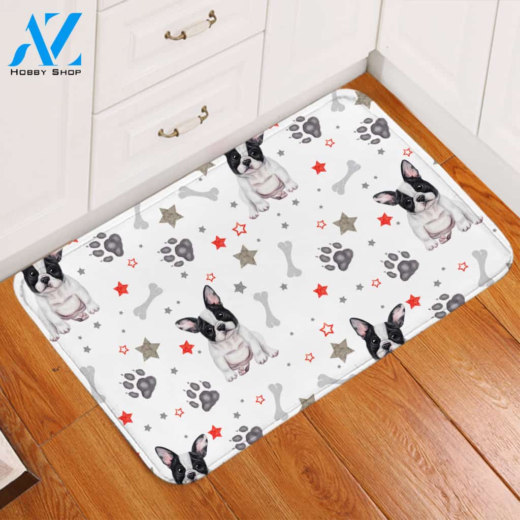 Pug Bone & Paw Door Mat