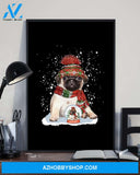 Pug Christmas Ball Gift For Pug Mom Dog Lover Canvas And Poster Wall Decor Visual Art