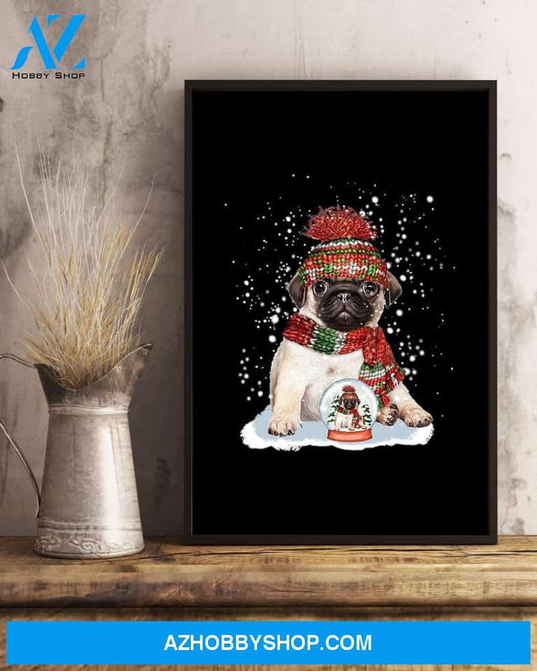 Pug Christmas Ball Gift For Pug Mom Dog Lover Canvas And Poster Wall Decor Visual Art