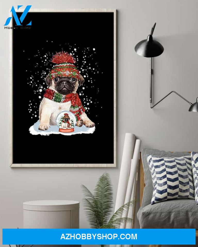 Pug Christmas Ball Gift For Pug Mom Dog Lover Canvas And Poster Wall Decor Visual Art